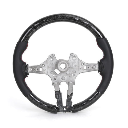 With Piano Black Trim Flat Bottom Full Leather M SPort Steering Wheel for BMW Z4 E85 E86 Roadster - YunLexus
