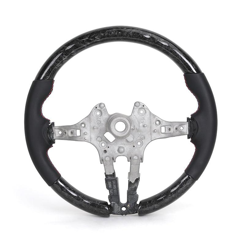 With Piano Black Trim Flat Bottom Full Leather M SPort Steering Wheel for BMW Z4 E85 E86 Roadster - YunLexus