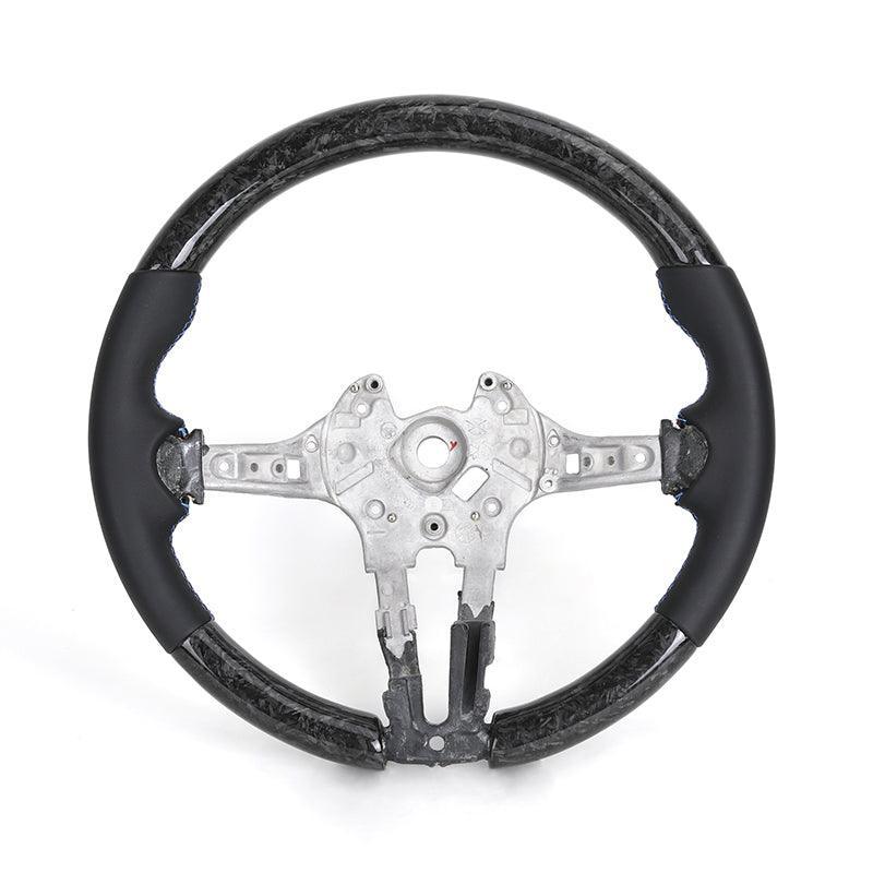 With Piano Black Trim Flat Bottom Full Leather M SPort Steering Wheel for BMW Z4 E85 E86 Roadster - YunLexus
