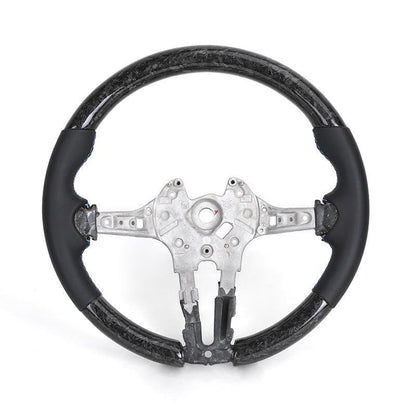 With Piano Black Trim Flat Bottom Full Leather M SPort Steering Wheel for BMW Z4 E85 E86 Roadster - YunLexus
