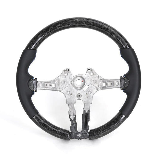 With Piano Black Trim Flat Bottom Full Leather M SPort Steering Wheel for BMW Z4 E85 E86 Roadster - YunLexus