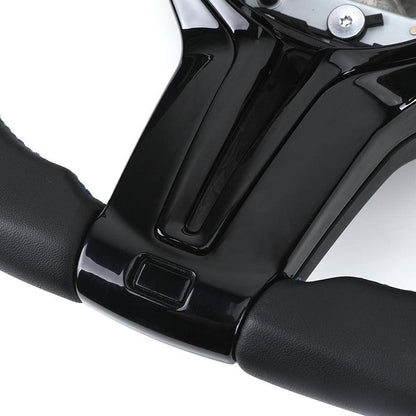 With Piano-black Trim Flat Bottom Half Perforated Leather Steering Wheel for BMW F10 F20 F30 F06 F22 M3 F80 M4 F82 X5 E70 E90 - YunLexus