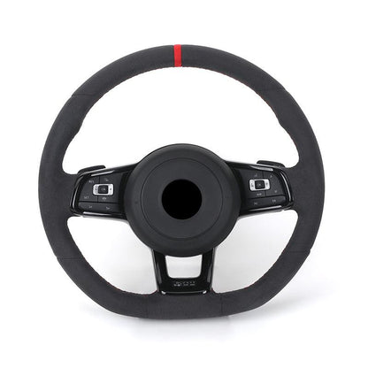 With Piano-black Trim Full Alcantara Leather Volant Lenkrad Steering Wheel for VW Polo Golf 6 7 R MK5 MK6 Mk7 GTI Passat B6 B7 - YunLexus Custom Custom Steering Wheels for VW