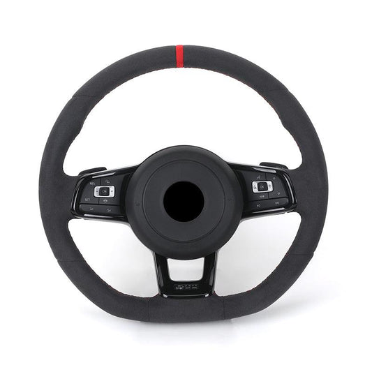 With Piano-black Trim Full Alcantara Leather Volant Lenkrad Steering Wheel for VW Polo Golf 6 7 R MK5 MK6 Mk7 GTI Passat B6 B7