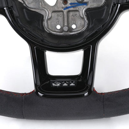 With Piano-black Trim Full Alcantara Leather Volant Lenkrad Steering Wheel for VW Polo Golf 6 7 R MK5 MK6 Mk7 GTI Passat B6 B7 - YunLexus Custom Custom Steering Wheels for VW