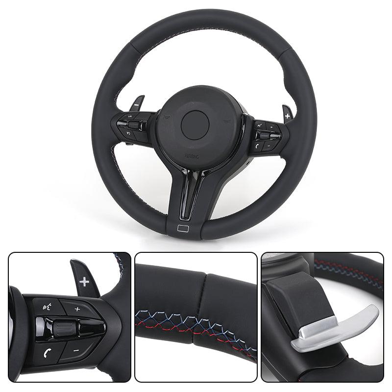 With Piano-black Trim M Sport Leather Steering Wheel for BMW F10 F20 F30 F40 F44 F45 F52 X1 F48 X2 F47 F80 F82 F87 M2 M3 M4 M5 - YunLexus