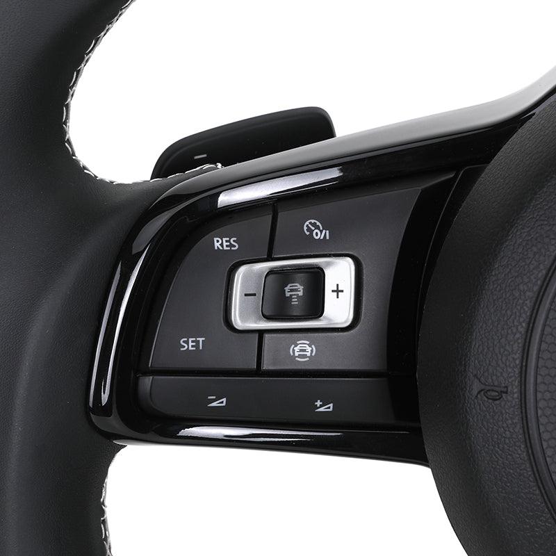 With Piano Black Trim R Line Half Leather Carbon Fiber Steering Wheel for VW Volkswagen Golf R 5 6 7 MK5 MK6 MK7 Gti Passat CC - YunLexus Custom Custom Steering Wheels for Volkswagen
