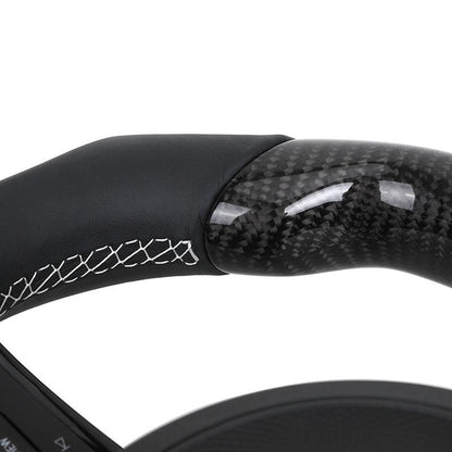 With Piano Black Trim R Line Half Leather Carbon Fiber Steering Wheel for VW Volkswagen Golf R 5 6 7 MK5 MK6 MK7 Gti Passat CC - YunLexus Custom Custom Steering Wheels for Volkswagen