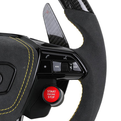 With R8 Start Button & Drive Select Half Alcantara Carbon LED Steering Wheel for Audi A3 A4 A5 A6 C7 C8 B9 S3 RS3 RS4 RS5 RS7 8V