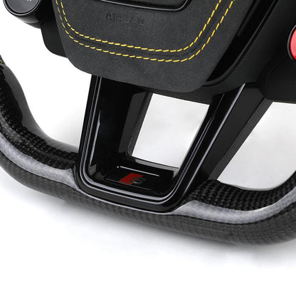 With R8 Start Button & Drive Select Half Alcantara Carbon LED Steering Wheel for Audi A3 A4 A5 A6 C7 C8 B9 S3 RS3 RS4 RS5 RS7 8V