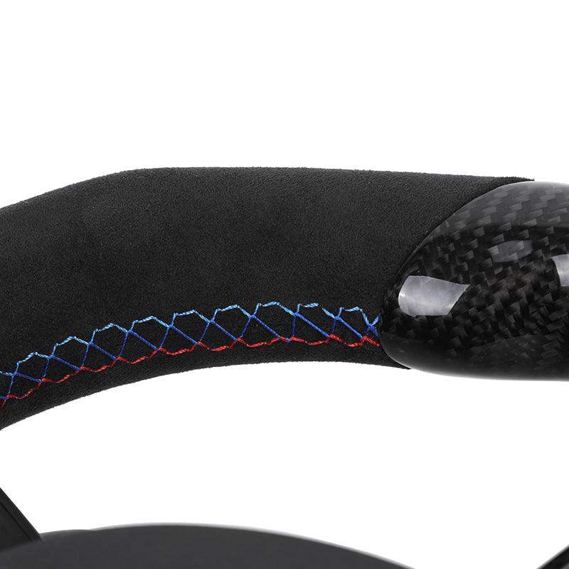 With Red M1 M2 Button Alcantara Carbon LED Steering Wheel for BMW F10 F30 F31 F32 X5M F97 M2 F87 M3 F80 M4 F82 M5 F90 E70 E90 - YunLexus