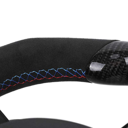 With Red M1 M2 Button Alcantara Carbon LED Steering Wheel for BMW F10 F30 F31 F32 X5M F97 M2 F87 M3 F80 M4 F82 M5 F90 E70 E90 - YunLexus