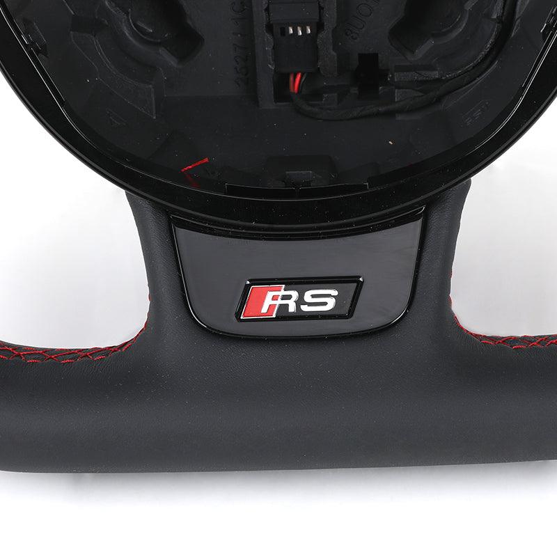 With Red Paddle RS Volant Lenkrad Half Perforated Leather Steering Wheel for Audi A6 A7 A4 B8 B8.5 B9 S3 S4 S5 S6 C7 Q8 RS3 RS6