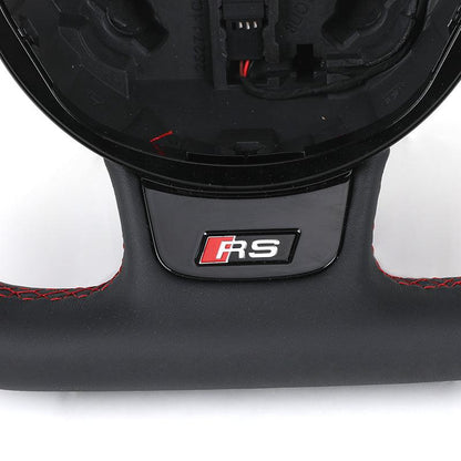 With Red Paddle RS Volant Lenkrad Half Perforated Leather Steering Wheel for Audi A6 A7 A4 B8 B8.5 B9 S3 S4 S5 S6 C7 Q8 RS3 RS6