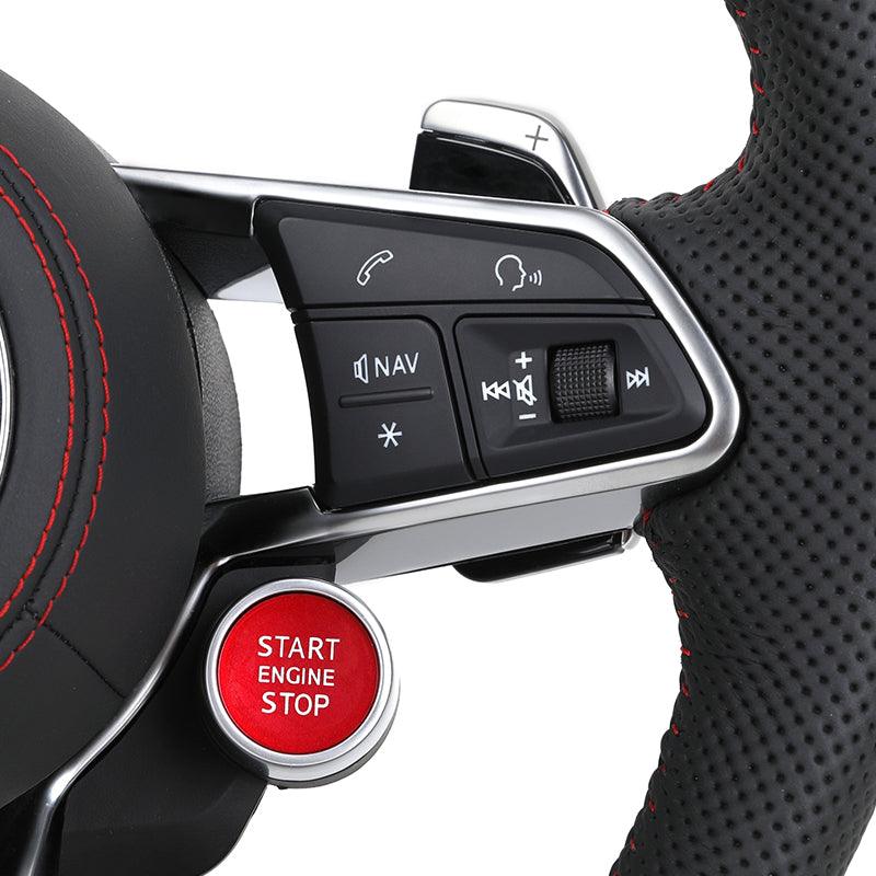 With Start Button RS R8 Sport Full Perforated Leather Steering Wheel for Audi A1 A3 S3 8V S4 S5 Q5 SQ5 A4 B9 RS3 RS4 RS5 TT TTRS