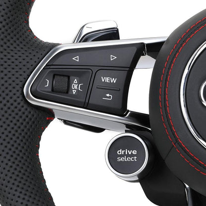 With Start Button RS R8 Sport Full Perforated Leather Steering Wheel for Audi A1 A3 S3 8V S4 S5 Q5 SQ5 A4 B9 RS3 RS4 RS5 TT TTRS