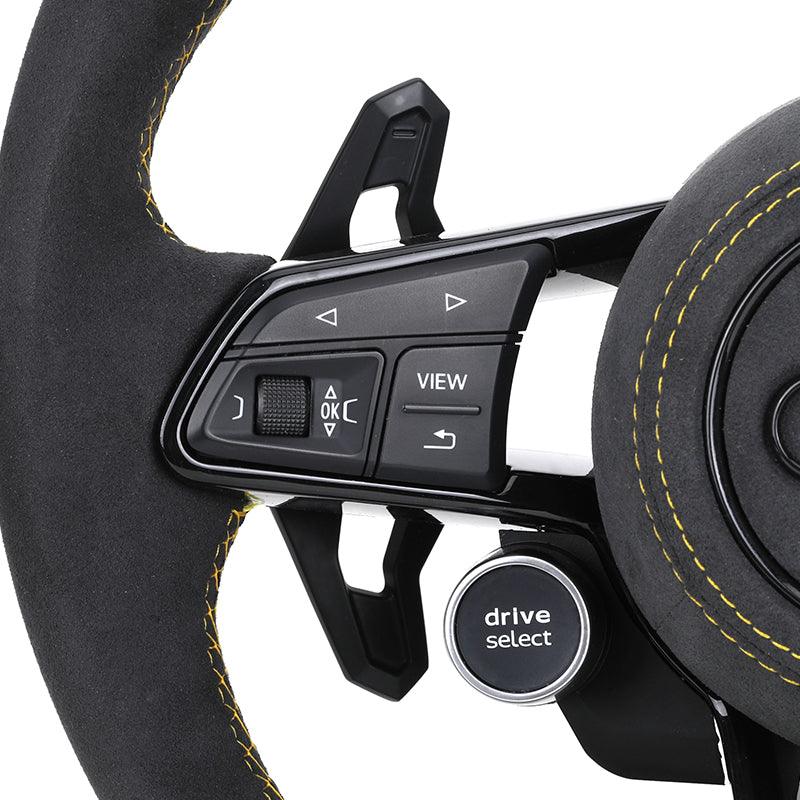 With Start Button S-Line Full Alcantara Leather Steering Wheel for Audi R8 TTRS C6 C7 S7 S4 A4 B8 RS3 SQ5 S5 B9 A6 C8 A3 2018
