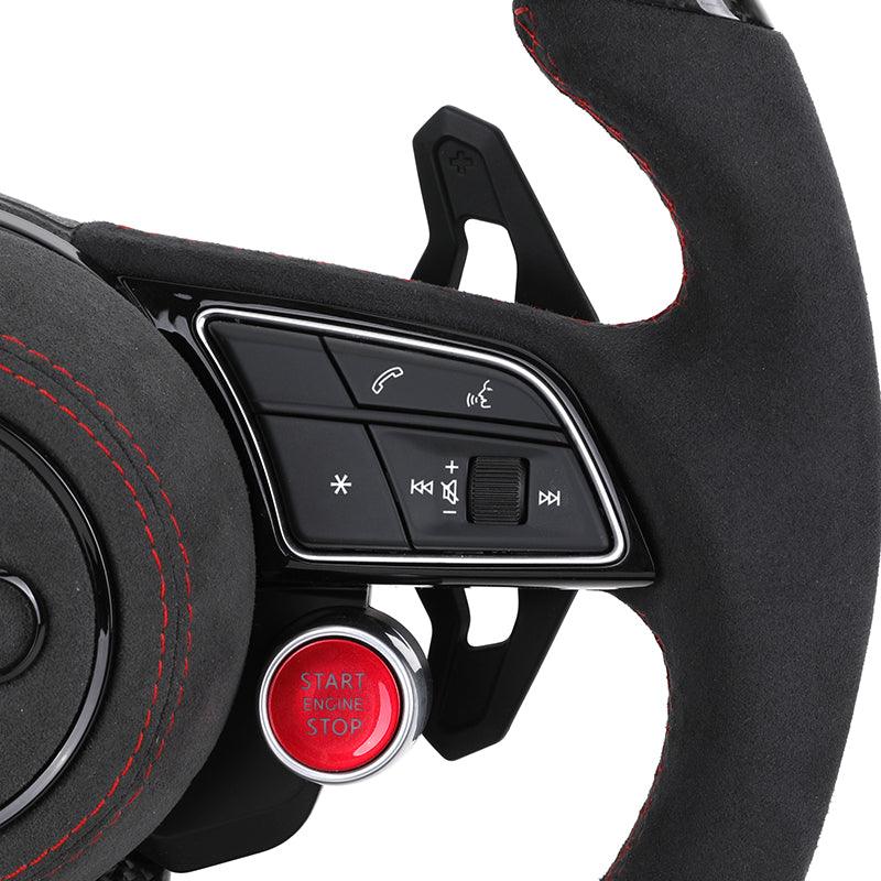 With Start Button S-Line Half Alcantara Carbon Steering Wheel for Audi Q8 SQ8 A3 A4 B9 A5 B8 A6 C7 A7 S3 S4 RS3 RS5 RS7 RS6 C8