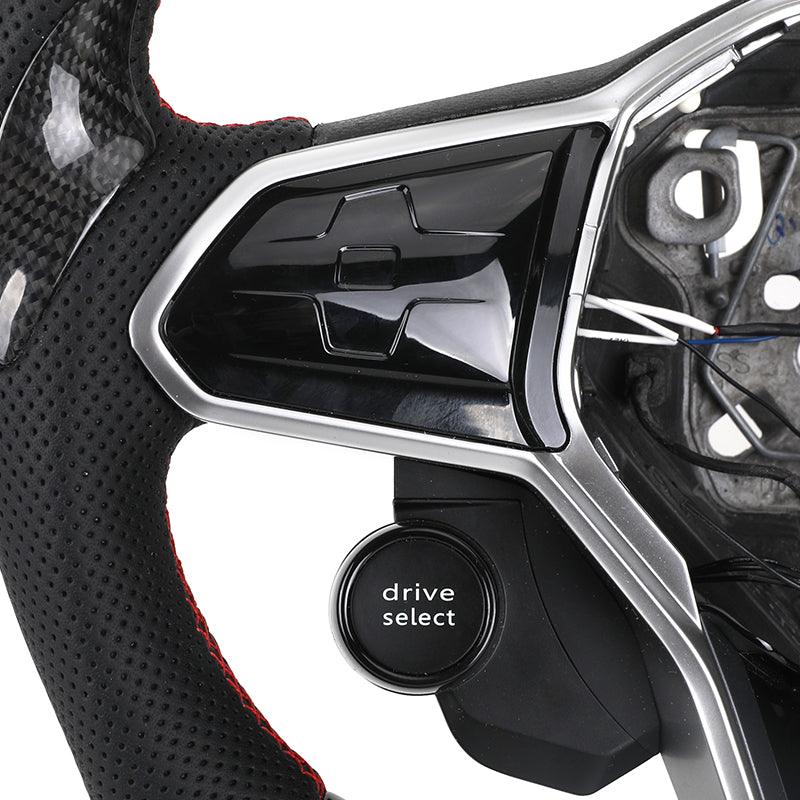With Start Button Volant Lenkrad Sport Leather Carbon Steering Wheel for VW Golf R 6 7 MK7 7.5 Gti Gtd Polo Passat B6 Jetta - YunLexus Custom Custom Steering Wheels for VW