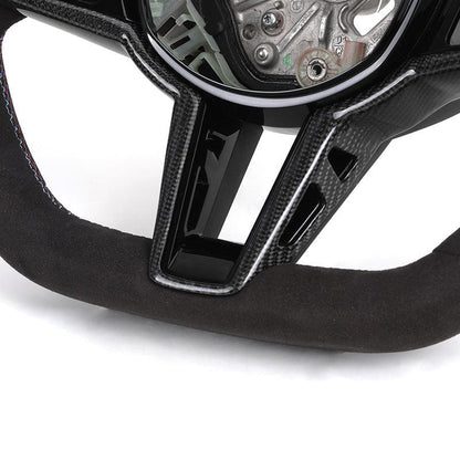 Without Button LCI Full Alcantara Steering Wheel for BMW G Series G01 G20 G05 G26 G30 M3 G80 M4 G82 M8 F92 F96 F97 M235i M340i - YunLexus
