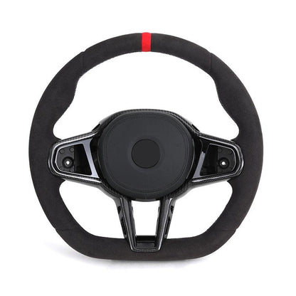 Without Button LCI Full Alcantara Steering Wheel for BMW G Series G01 G20 G05 G26 G30 M3 G80 M4 G82 M8 F92 F96 F97 M235i M340i - YunLexus