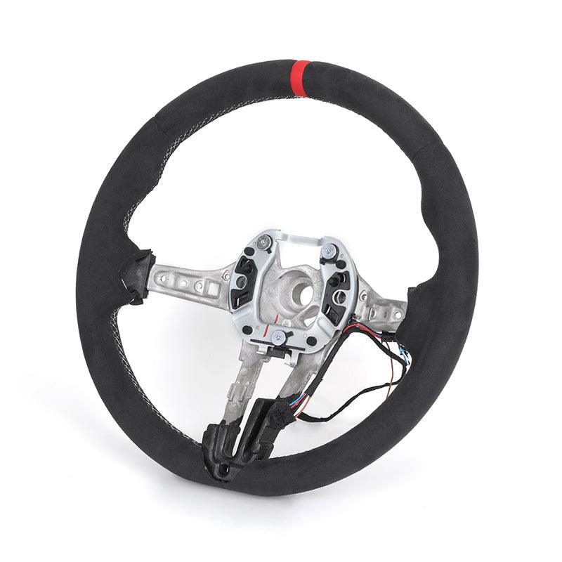 Without Center Trim Button Full Alcantara Steering Wheel Frame for BMW F01 F02 F03 F06 F07 F10 F11 F12 F13 M5 F90 F91 F92 F93 - YunLexus