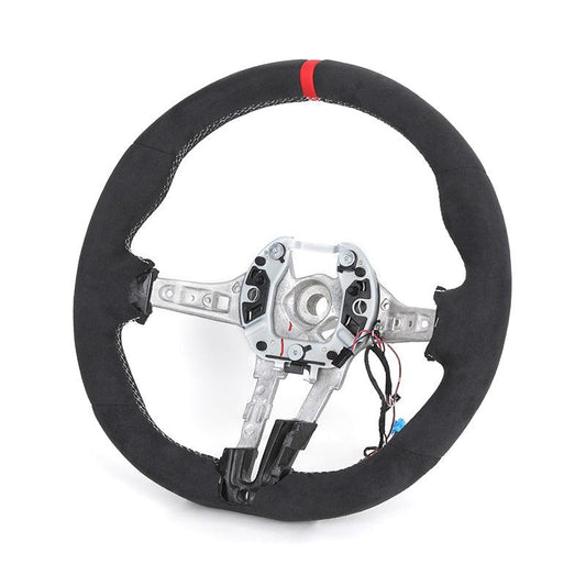 Without Center Trim Button Full Alcantara Steering Wheel Frame for BMW F01 F02 F03 F06 F07 F10 F11 F12 F13 M5 F90 F91 F92 F93 - YunLexus