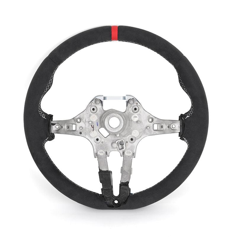 Without Center Trim Button Full Alcantara Steering Wheel Frame for BMW F01 F02 F03 F06 F07 F10 F11 F12 F13 M5 F90 F91 F92 F93 - YunLexus