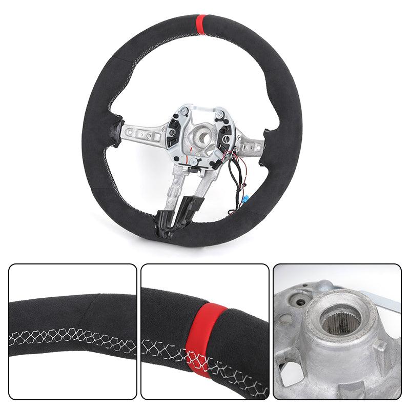 Without Center Trim Button Full Alcantara Steering Wheel Frame for BMW F30 F31 F32 F33 F34 F36 F20 X5 F15 X6 F16 X3 F25 X4 F26 - YunLexus