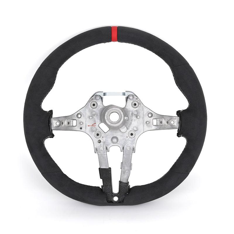 Without Center Trim Button Full Alcantara Steering Wheel Frame for BMW F30 F31 F32 F33 F34 F36 F20 X5 F15 X6 F16 X3 F25 X4 F26 - YunLexus