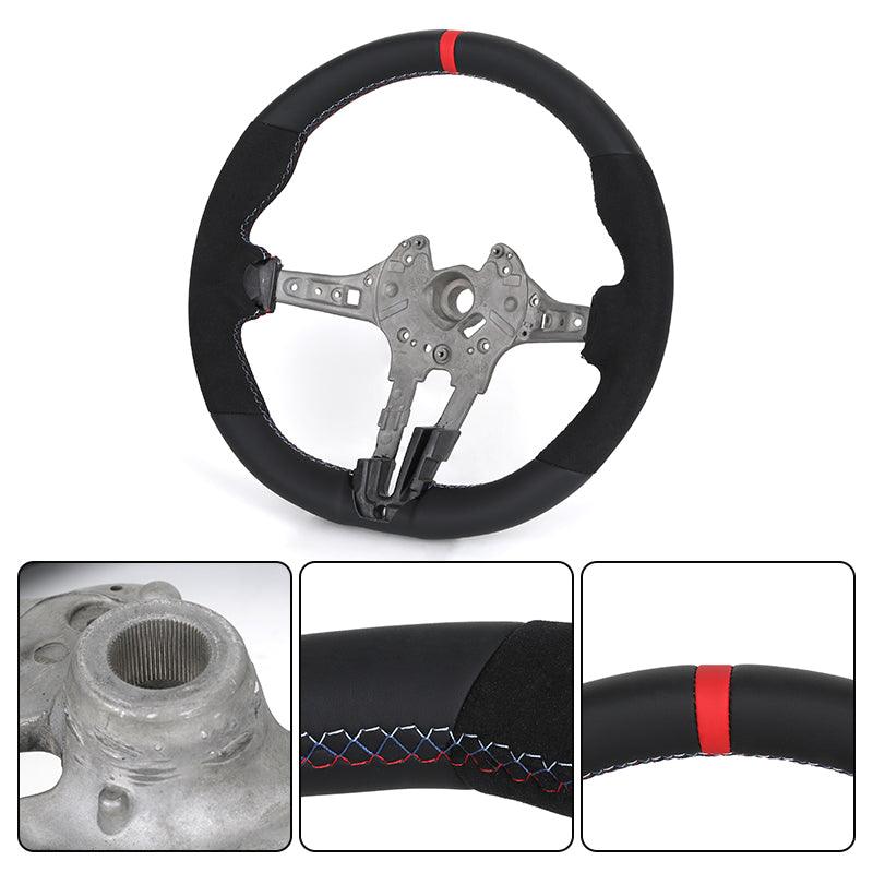 Without Center Trim Button Half Alcantara Steering Wheel Core for BMW F01 F02 F03 F06 F07 F10 F11 F12 F13 M5 F90 F91 F92 F93 - YunLexus