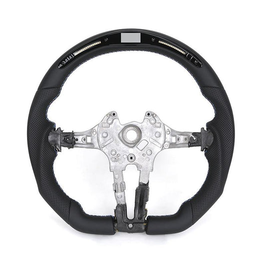 Without Center Trim Flat Bottom Half Leather LED Steering Wheel Core for BMW F10 F30 F32 F36 F80 M4 F82 M5 F90 E88 E90 E92 E93 - YunLexus