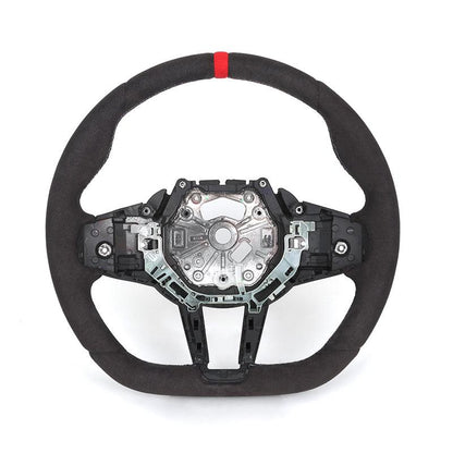 Without Center Trim Full Alcantara LCI Steering Wheel Core for BMW G20 M340i G30 M4 G82 G42 M2 G87 M3 G80 G81 G8X M240i M440i - YunLexus