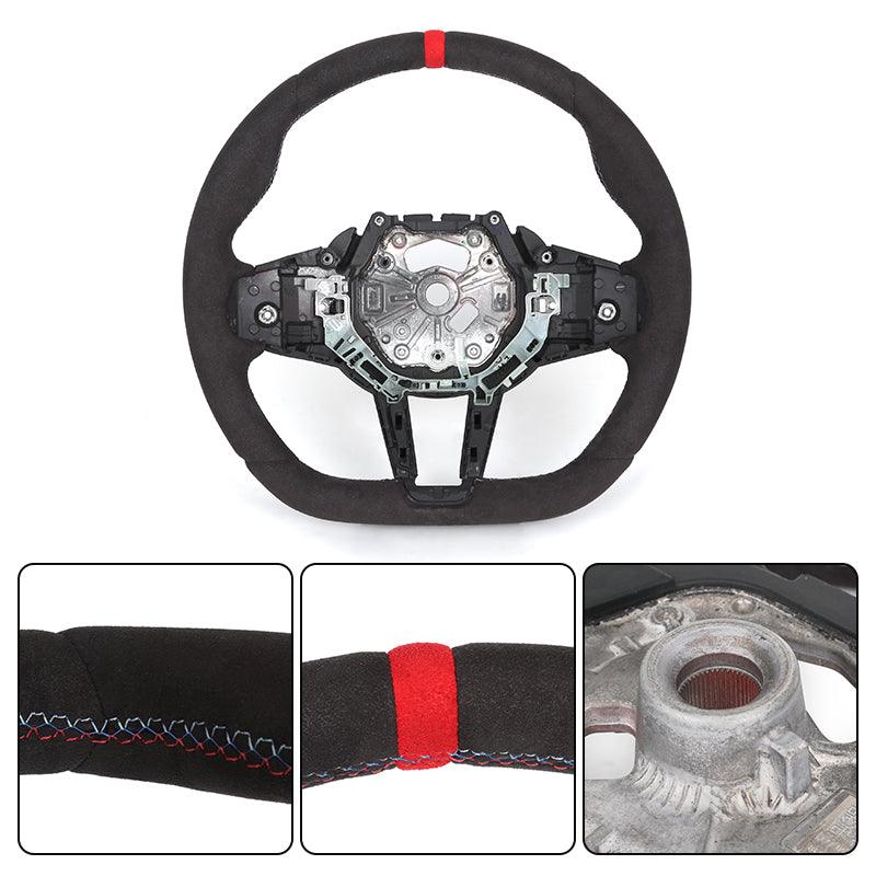 Without Center Trim Full Alcantara LCI Steering Wheel Core for BMW G20 M340i G30 M4 G82 G42 M2 G87 M3 G80 G81 G8X M240i M440i - YunLexus
