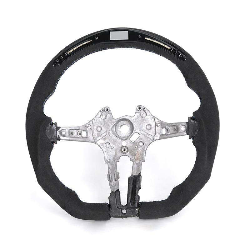Without Center Trim Full Alcantara Leather LED Steering Wheel for BMW F07 F10 F20 F30 M3 F80 M4 F82 F85 M2 F87 M5 F90 Z4 E89 E93 - YunLexus