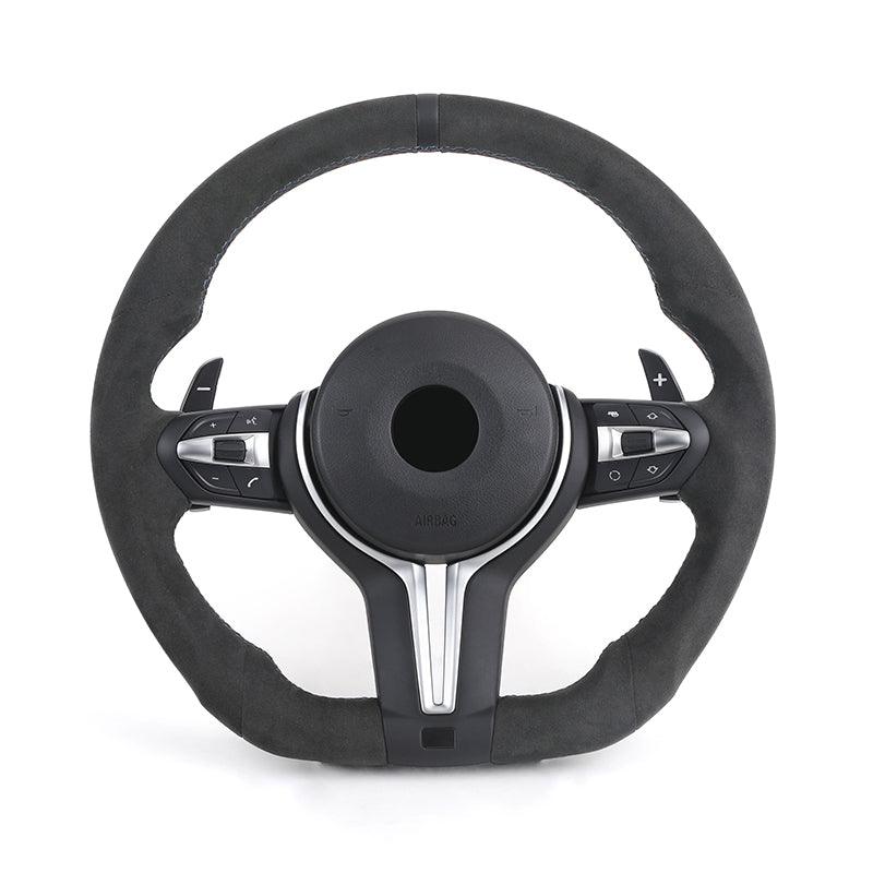 Without Center Trim Full Alcantara Leather LED Steering Wheel for BMW F07 F10 F20 F30 M3 F80 M4 F82 F85 M2 F87 M5 F90 Z4 E89 E93 - YunLexus