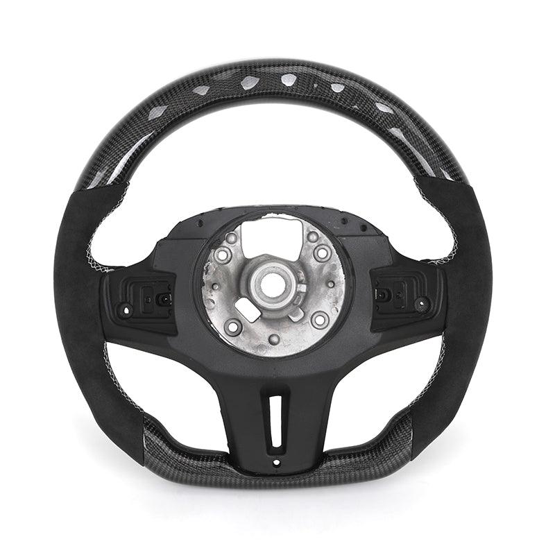 Without Center Trim Half Alcantara Carbon LED Steering Wheel Core for BMW G05 G07 G11 G12 G20 G22 G30 G80 M3 G81 G82 G83 M4 G87 - YunLexus