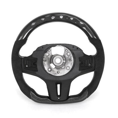 Without Center Trim Half Alcantara Carbon LED Steering Wheel Core for BMW G05 G07 G11 G12 G20 G22 G30 G80 M3 G81 G82 G83 M4 G87 - YunLexus