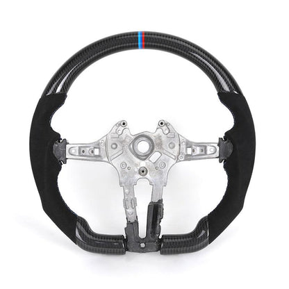 Without Center Trim Half Alcantara Carbon Steering Wheel Core for BMW F06 F07 F10 F20 F30 F32 F36 F80 F82 F90 E88 E90 E92 E93 - YunLexus