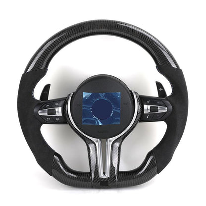 Without Center Trim Half Alcantara Carbon Steering Wheel Core for BMW F06 F07 F10 F20 F30 F32 F36 F80 F82 F90 E88 E90 E92 E93 - YunLexus