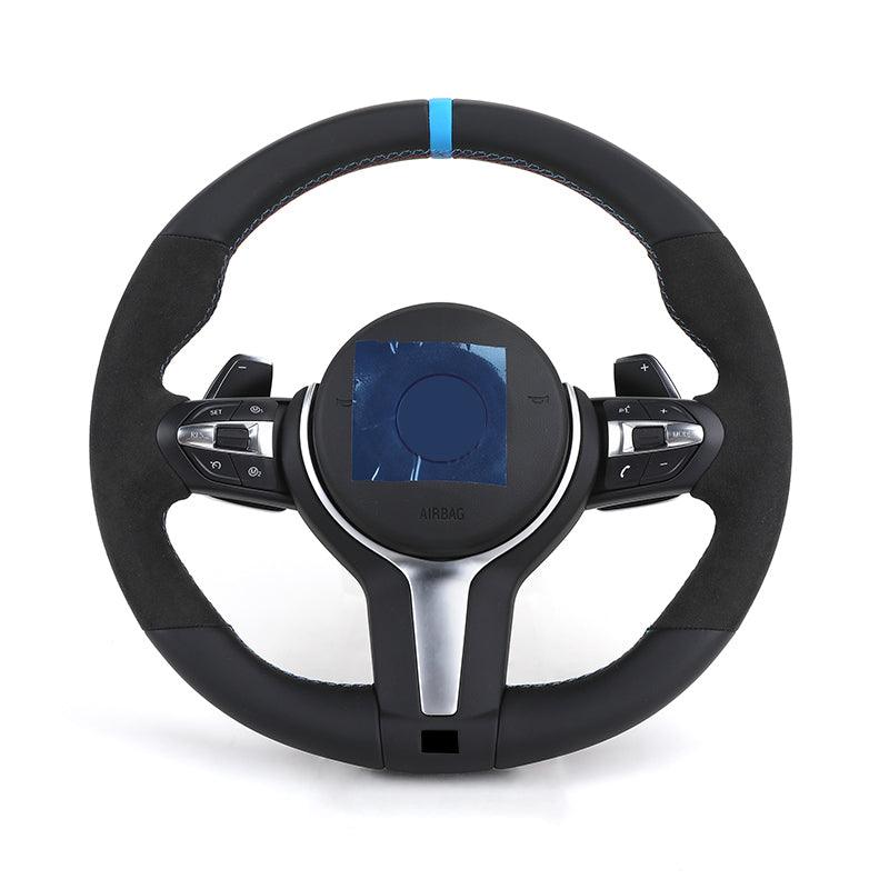 Without Center Trim Half Alcantara Steering Wheel Core for BMW 7 Series F01 F02 F03 F06 F10 F22 F23 F30 F82 X5 F15 E70 X3M F97 - YunLexus