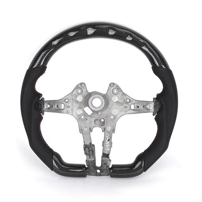 Without Center Trim Half Leather Carbon Fiber LED Steering Wheel Core for BMW F10 F20 F30 F32 F36 F80 F82 F90 E70 E90 E92 E93 - YunLexus