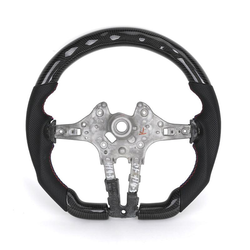Without Center Trim Half Leather Carbon Fiber LED Steering Wheel Core for BMW F30 F32 F34 F35 F36 X1 F48 X2 F47 F25 F26 F15 F16 - YunLexus