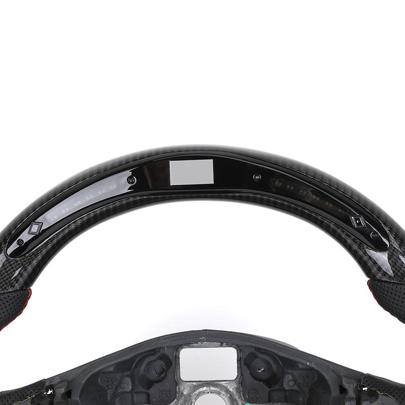 Without Center Trim Half Leather Carbon LED Steering Wheel Core for Volkswagen VW Golf R 6 7 MK6 MK7 MK7.5 GTI Jetta Passat CC - YunLexus Custom Custom Steering Wheels for Volkswagen