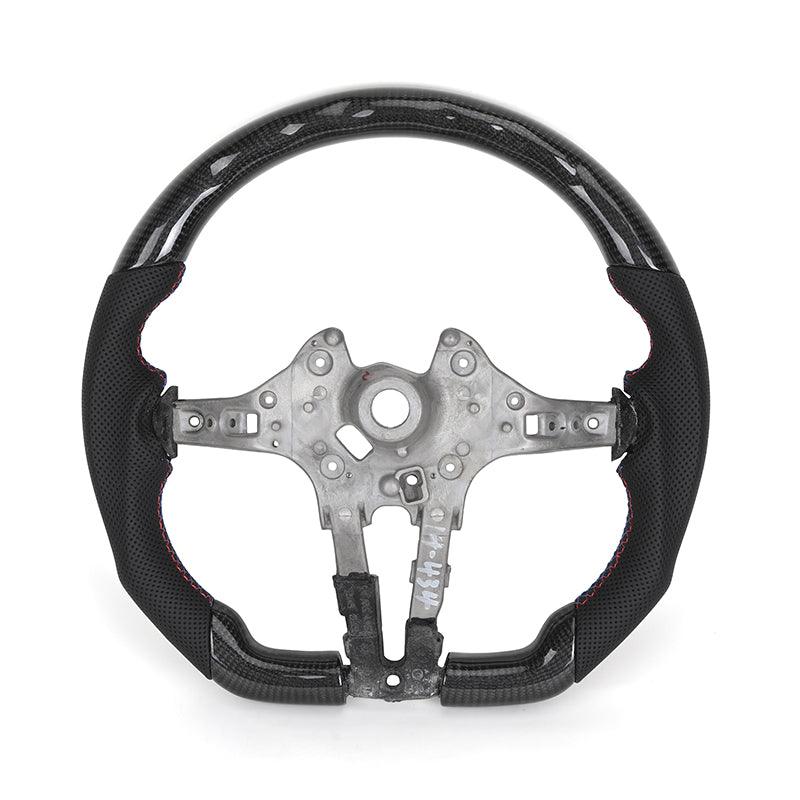 Without Center Trim Half Leather Carbon Steering Wheel Core for BMW F01 F10 F11 F06 F07 F12 F13 F01 F90 F91 F92 F93 - YunLexus