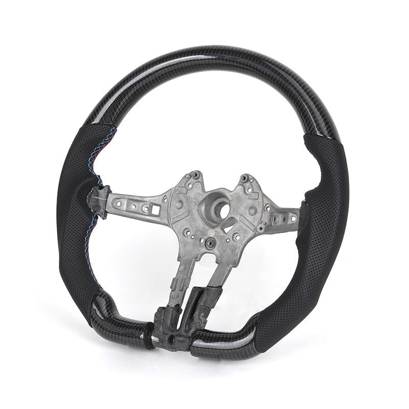 Without Center Trim Half Leather Carbon Steering Wheel Core for BMW F01 F10 F11 F06 F07 F12 F13 F01 F90 F91 F92 F93 - YunLexus
