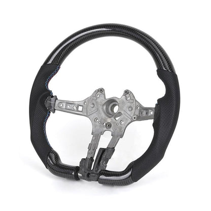 Without Center Trim Half Leather Carbon Steering Wheel Core for BMW F01 F10 F11 F06 F07 F12 F13 F01 F90 F91 F92 F93 - YunLexus