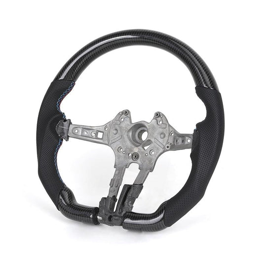 Without Center Trim Half Leather Carbon Steering Wheel Core for BMW F01 F10 F11 F06 F07 F12 F13 F01 F90 F91 F92 F93 - YunLexus