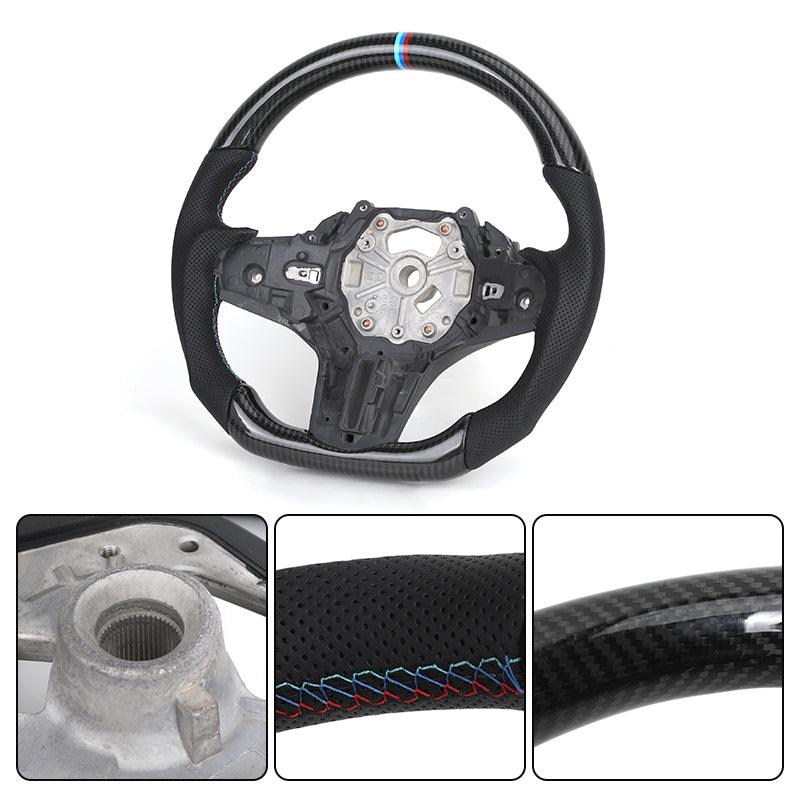 Without Center Trim Half Leather Carbon Steering Wheel Core for BMW G30 G11 G12 G20 G31 G32 G05 G21 G82 G80 G02 X3 G01 M3 M4 M5 - YunLexus
