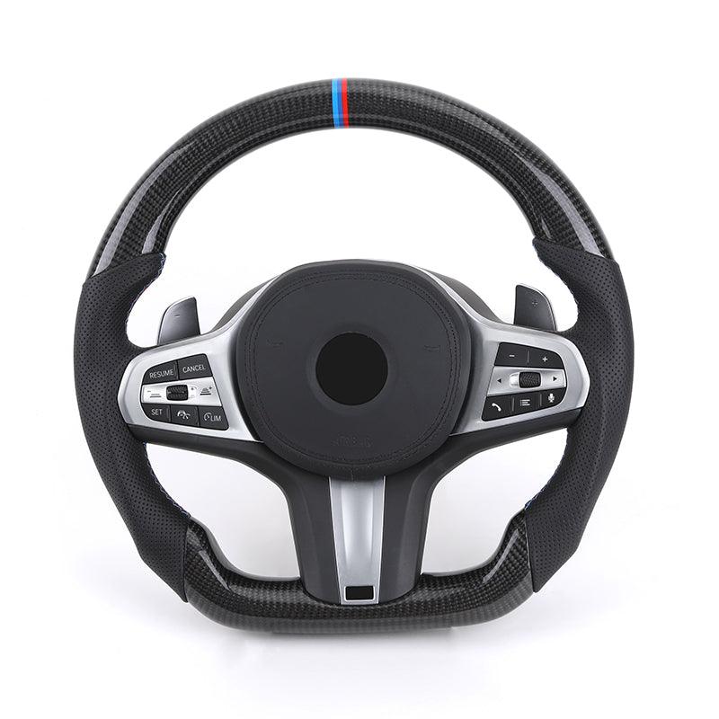 Without Center Trim Half Leather Carbon Steering Wheel Core for BMW G30 G11 G12 G20 G31 G32 G05 G21 G82 G80 G02 X3 G01 M3 M4 M5 - YunLexus